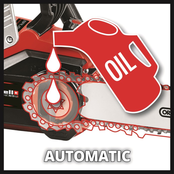 Пила ланцюгова акумуляторна Einhell GE-LC 36/35 Li-Solo,36В/без акум. шина 350 мм, безщітковий двигун, 15 м/с