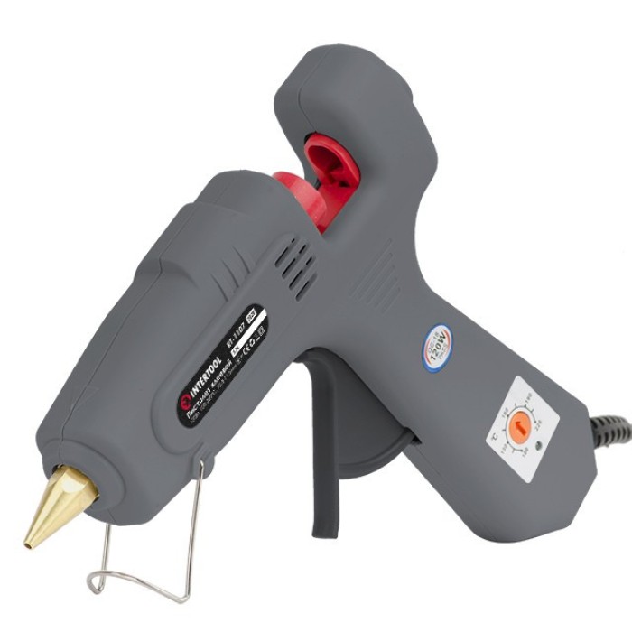 Пістолет клейовий INTERTOOL RT-1107, 120(360)Вт, 230В, 100-220°C під стрижні 10.8-11.5 мм, 13-30 м/хв., рег. т.