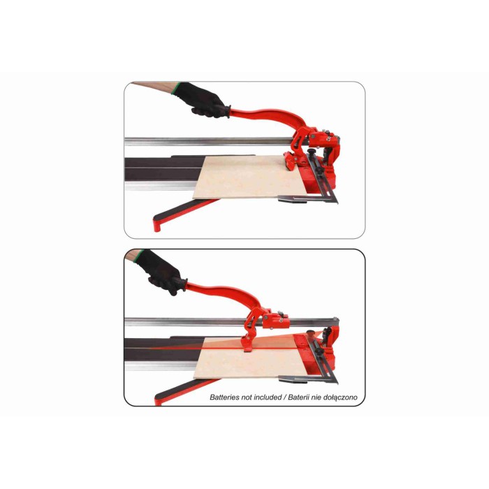 Плиткоріз ручний YATO : одна направляюча, L= 80 cм, різець Ø= 22x6x6 мм, глибина різу- 12 мм [2]