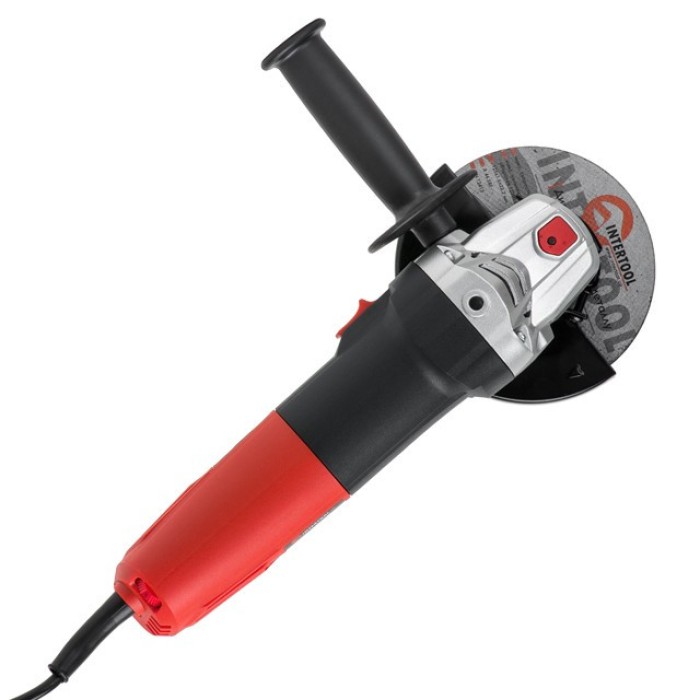 Шлифмашина угловая INTERTOOL WT-0223, 1100 Вт, диаметр круга 125 мм, регулировка оборотов 3000-12000 об/мин