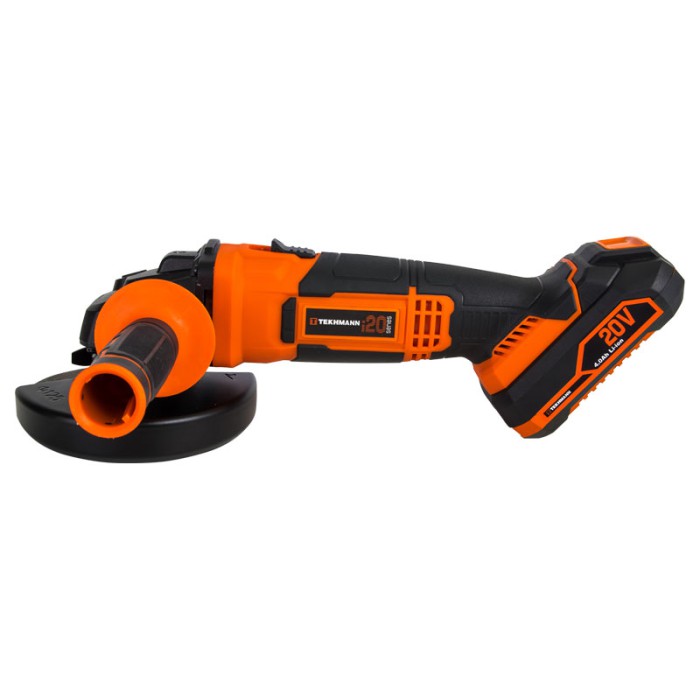 Акумуляторна кутова шлифмашина (болгарка) Tekhmann TAG-125/i20 kit, 20 В, 10000 об/хв, диск 125 мм, кейс