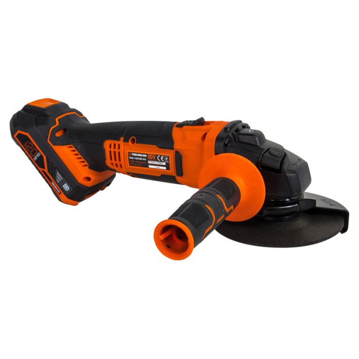 Акумуляторна кутова шлифмашина (болгарка) Tekhmann TAG-125/i20 kit, 20 В, 10000 об/хв, диск 125 мм, кейс