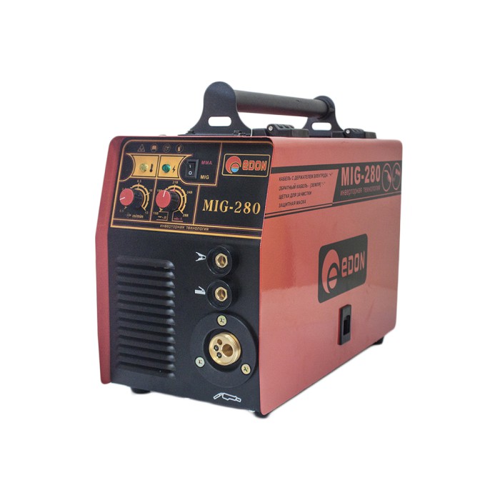 Зварювальний напівавтомат 2 в 1 Edon MIG 280, 7.5 кВт, зварювальний струм 30-280 А, діаметр дроту 0.6-1.0 Зварювальний напівавтомат 2 в 1 Edon MIG 280, 7.5 кВт, зварювальний струм 30-280 А, діаметр дроту 0.6-1.0
