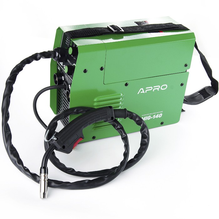 Зварювальний напівавтомат інверторний APRO MIG-140, 20-140А, ел.4 мм, дріт 0.8-1мм 1 кг 3+2.5+2м