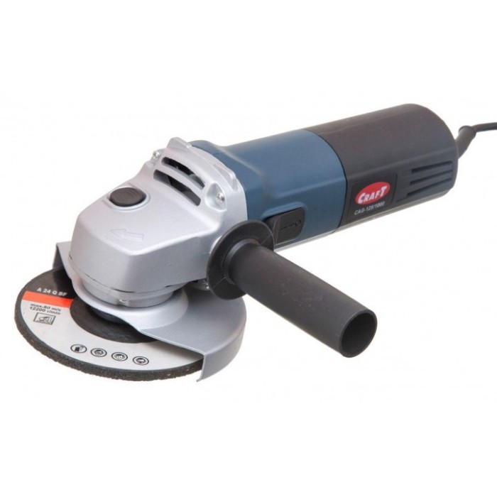 Кутова шліфувальна машина (болгарка) Craft CAG 125/1000, 1000 Вт, 11000 об/хв, диск 125 мм, додаткова рукоятка