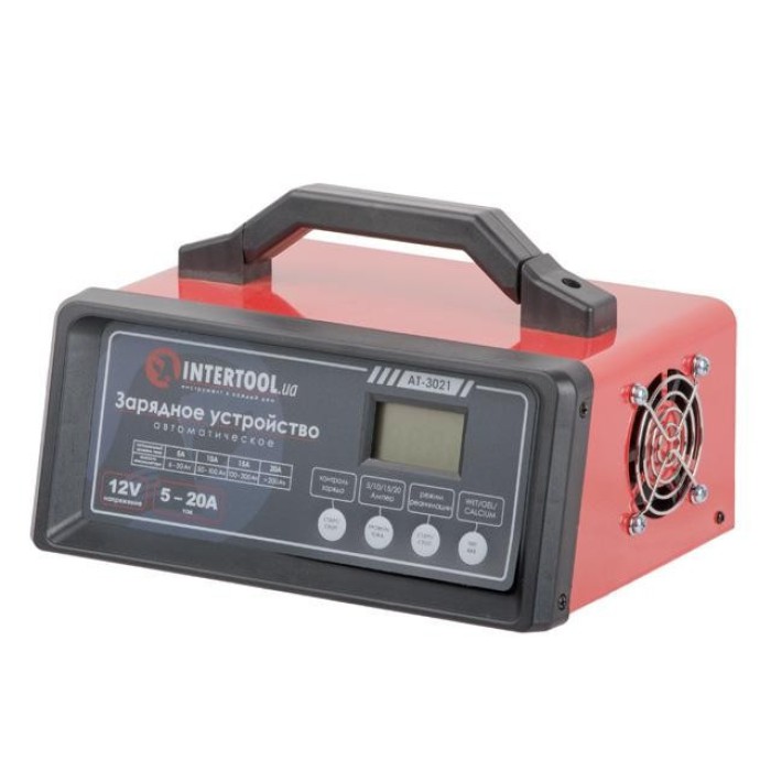 Зарядний пристрій INTERTOOL AT-3021, 12В, 5/10/15/20А, 160 Вт, режим реанімації, десульфатации акумулятора