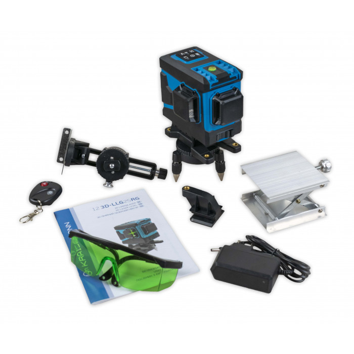 3D линейный лазерный нивелир KRAISSMANN 12 3D-LLG 25 RG (зеленый луч) Профессиональная линия