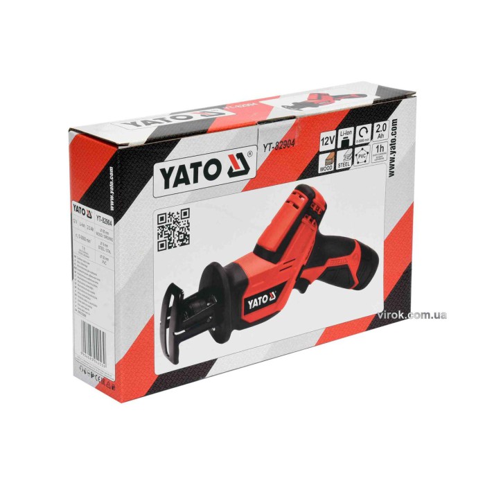 Аккумуляторная сабельная пила YATO YT-82904 Li-Ion 12 В 2 Ач 12.7 мм + 2 полотна