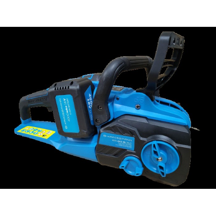 Акумуляторна ланцюгова пила Kraissmann 4051 AKS-BL 36/2, 2 АКБ, шина 405 мм, безщітковий двигун