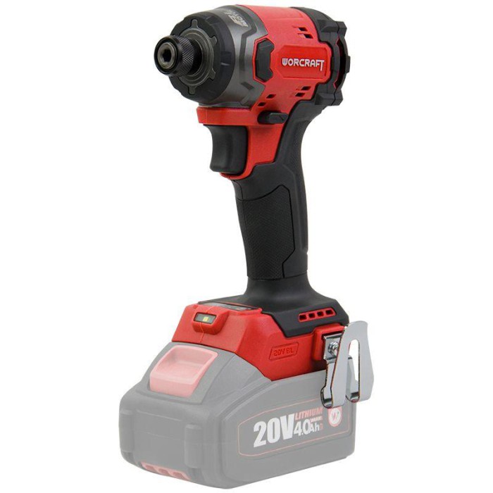 Акумуляторний безщітковий гайковерт ударний WORCRAFT CIS-S20LiB-260, без АКБ та ЗП, 20В, 260 Нм, LED-підсвічування, 2 швидкості