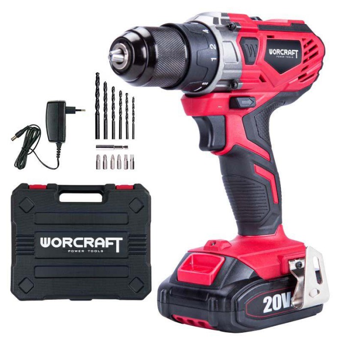 Акумуляторний шуруповерт WORCRAFT CD-S20LiWB (20В, 2А*год, 40 Н*м, кейс)