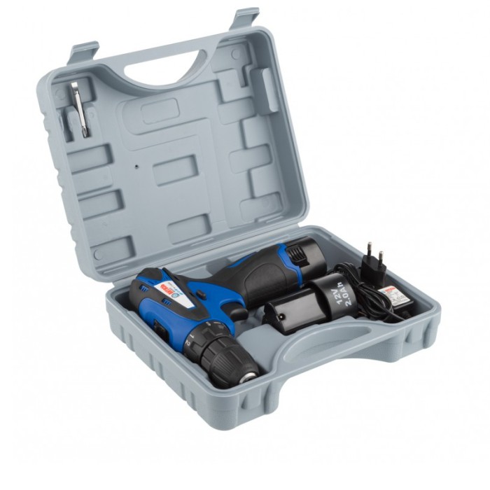 Аккумуляторный шуруповерт  Витязь ДА 12-2Л Li-on (2 аккумулятора, 12 В, подсветка, кейс)