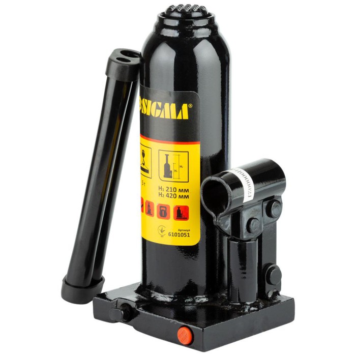 Домкрат гідравлічний пляшковий 5 т H 210-420 мм SIGMA (6101051)