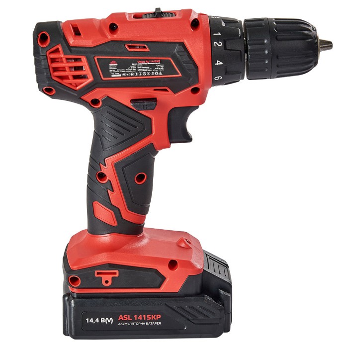 Дриль-шурупокрут акумуляторний Vitals AU 14/2KP, 14.4 В, 1400 об/хв, 1.5 А/год, 2 АКБ, кейс