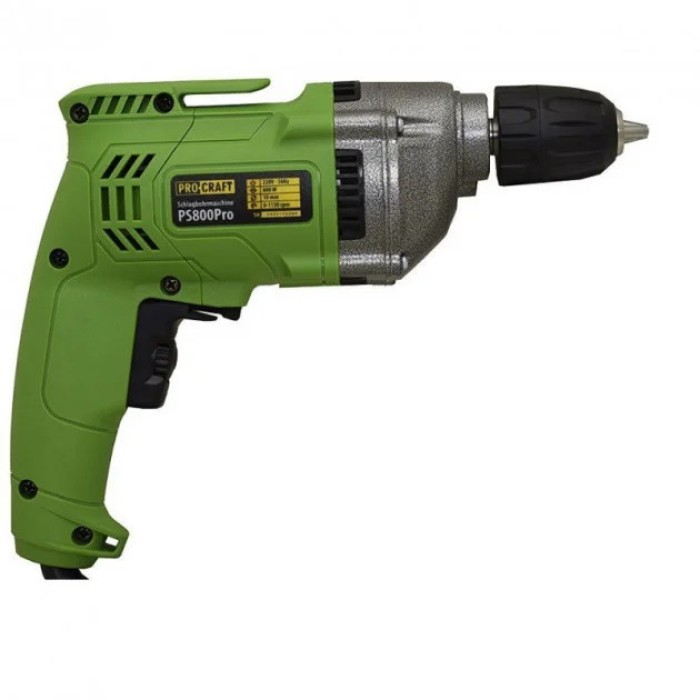 Дриль Procraft PS-800 PRO безударний, 800 Вт, 2800 об/хв, швидкозатискний патрон