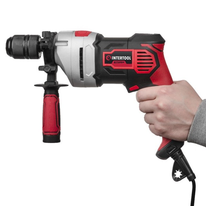 Дриль ударний INTERTOOL WT-0119, 900Вт, 0-2800об/хв,1.5-13 мм, метал. корпус редуктора, швидкозатискний патрон Дриль ударний INTERTOOL WT-0119, 900Вт, 0-2800об/хв,1.5-13 мм, метал. корпус редуктора, швидкозатискний патрон