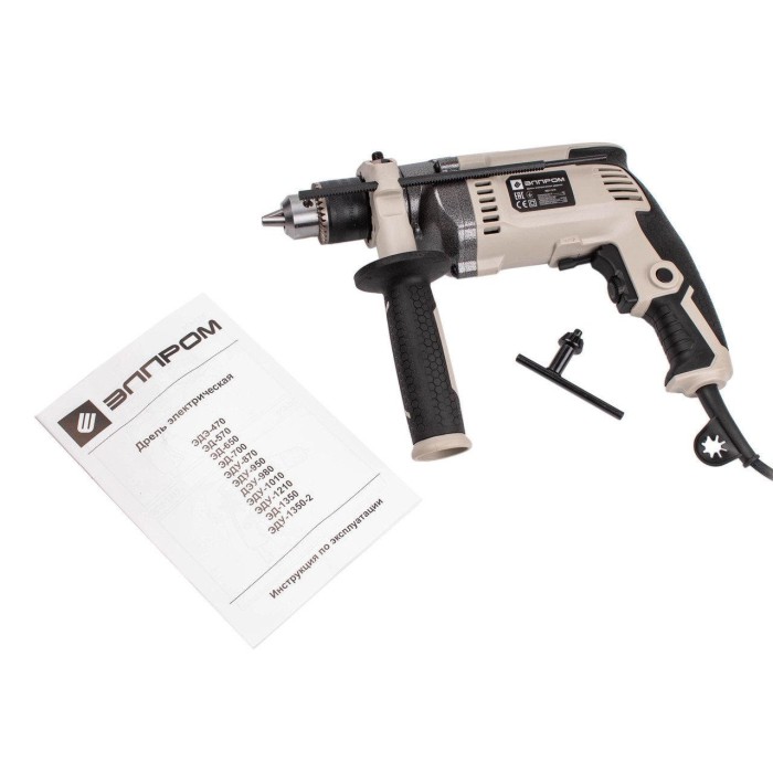 Дриль ударний Элпром ЕДУ-820, 820 Вт, 3000 об/хв, ключовий патрон 13 мм, регулювання обертів