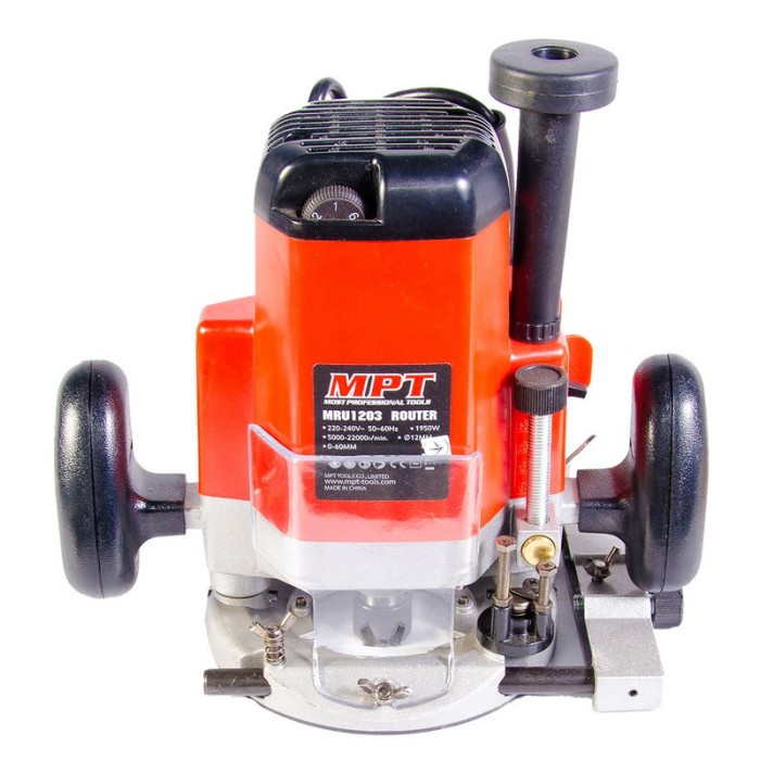 Фрезерна машина MPT MRU1203 PROFI, 1950 Вт, 5000-22000 об/хв, цанга 6-12 мм, хід фрези 60 мм