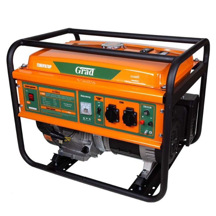 Генератор бензиновий 5.0/5.5 кВт 4-тактний ручний запуск GRAD (5710955)