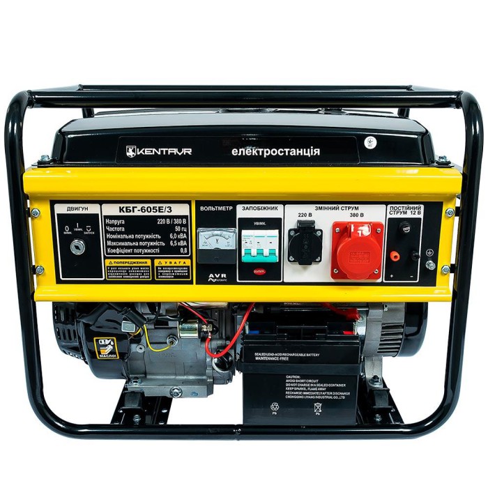 Генератор бензиновый Кентавр КБГ605Э/3 (2021) (6,5 кВт, 380 В)