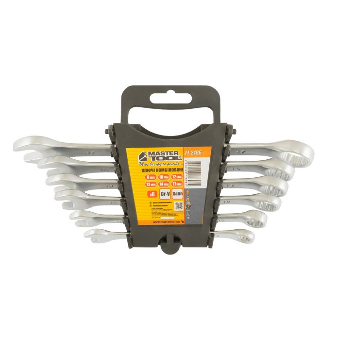 Ключі рожково-накидні MasterTool 71-2106, набір 6 шт (8,10,12,13,14,17)