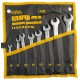 Ключи рожково-накидные MasterTool 72-0108, набор 8 шт (6,8,10,12,13,14,17,19) DIN3113 пожизненная гарантия