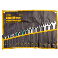 Ключі рожково-накидні MasterTool 72-0115, набір 15 шт (6-19 & 22) PROF DIN3113 довічна гарантія