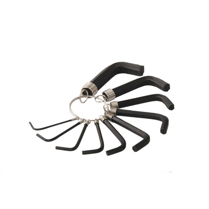 Ключі шестигранні MasterTool 75-0954, набір 10 шт CrV (1,5-10мм L38-60мм)