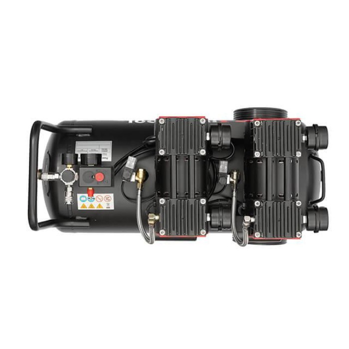 Компресор INTERTOOL PT-0027,50 л, 2x1.1 квт, 220В, 8атм, 320 л/хв, 1400 об/хв, безмасляний, 4 циліндра .