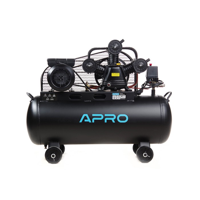 Компресор трициліндровий ремінний OFBD-100X 8Бар 3.0 кВт 530 л/хв 100 л (2 крани) + Олія 0,8 л APRO