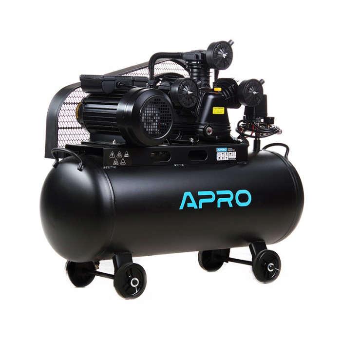 Компресор трициліндровий ремінний OFBD-100X 8Бар 3.0 кВт 530 л/хв 100 л (2 крани) + Олія 0,8 л APRO