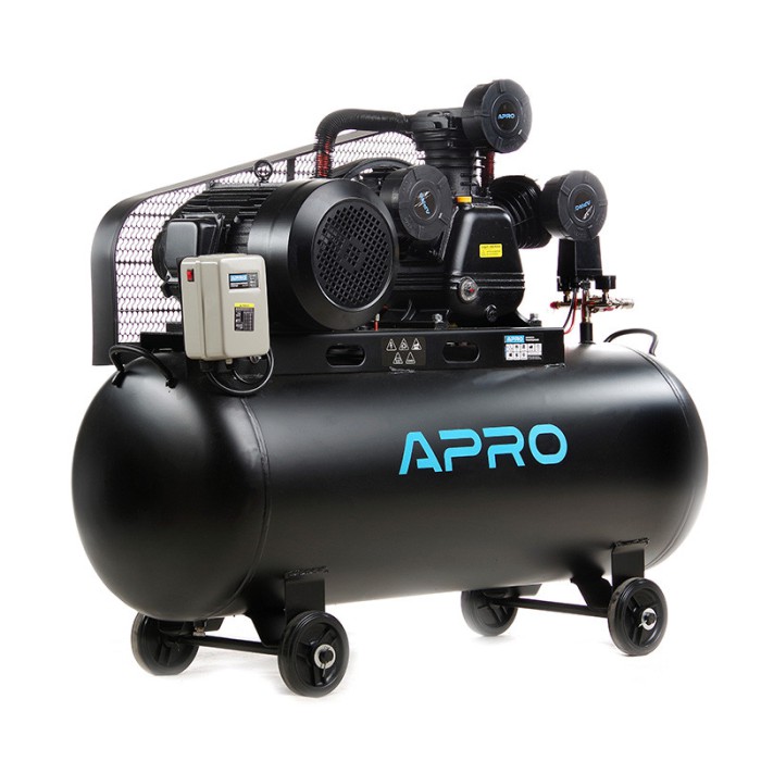 Компресор трициліндровий ремінний OFBD-200X 8Бар 7.5 кВт 1050 л/хв 200 л 380 В (2 крани) + Олія 1 л APRO