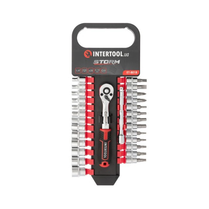 Набір головок INTERTOOL ET-8018, 1/4