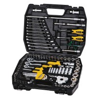 Набір ключів і насадок торцевих MasterTool 78-5121 PROFI, 1/4" - 3/8" - 1/2", тріскачка 72Т, 121 шт, кейс
