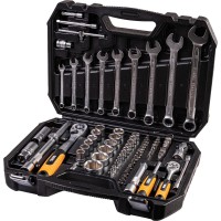 Набір ключів і насадок торцевих MasterTool 78-5182 PROFI, 1/4" - 1/2", тріскачка 72Т, 82 шт, кейс