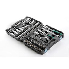 Набір насадок CrV 1/4, 1/2 (72T) (94шт) (інструментів) торцевих c тріскачкою Сила 252094