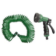 Набір поливальний: шланг спіральний 15 м + пістолет-розпилювач 7-режимний GRAD (5019075)