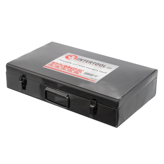 Паяльник для пластикових труб INTERTOOL RT-2112, 850/1850 Вт, 0-300°C, насадки 20-63 мм, металевий кейс