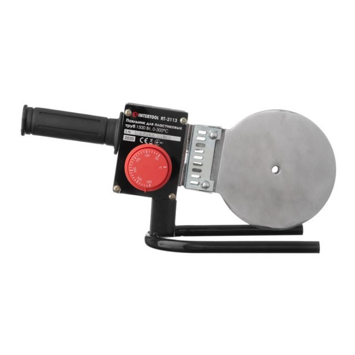 Паяльник для пластикових труб INTERTOOL RT-2113, 1500 Вт, 0-300°C, насадки 75, 90, 110 мм, металевий кейс
