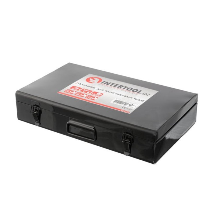 Паяльник для пластикових труб INTERTOOL RT-2113, 1500 Вт, 0-300°C, насадки 75, 90, 110 мм, металевий кейс