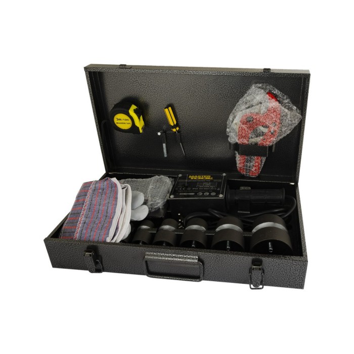 Паяльник для пластикових труб MASTERTOOL ППТ2200, 2 режими 1100-2200 Вт, LED індикація, 6 насадок, кейс Паяльник для пластикових труб MASTERTOOL ППТ2200, 2 режими 1100-2200 Вт, LED індикація, 6 насадок, кейс
