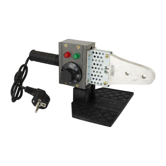 Паяльник для пластикових труб MASTERTOOL ППТ800, 800 Вт, LED-індикація, 3 насадки, регулятор температури, кейс Паяльник для пластикових труб MASTERTOOL ППТ800, 800 Вт, LED-індикація, 3 насадки, регулятор температури, кейс