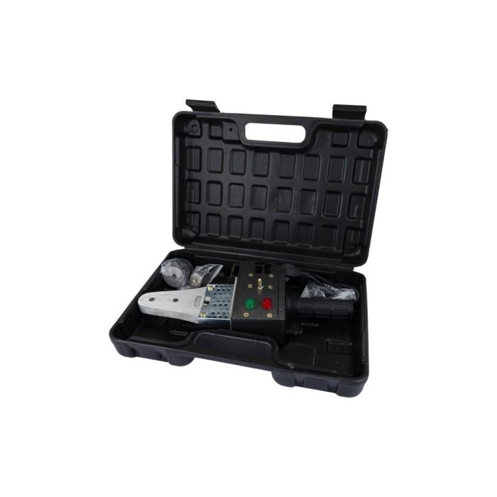 Паяльник для пластикових труб MASTERTOOL ППТ800, 800 Вт, LED-індикація, 3 насадки, регулятор температури, кейс Паяльник для пластикових труб MASTERTOOL ППТ800, 800 Вт, LED-індикація, 3 насадки, регулятор температури, кейс