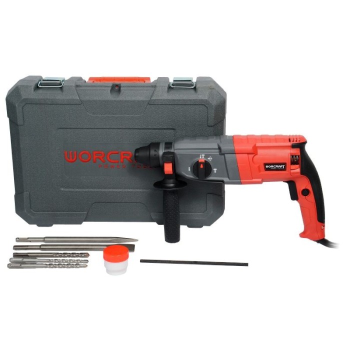 Перфоратор Worcraft RH09-26B, SDS-plus, 850 Вт, 1300 об/мин, 4800 уд/мин, 3.2 Дж, кейс, 3 режима