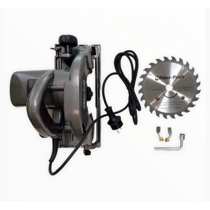 Пила дискова ручна (циркулярка) Riber-Profi ПД 185/1650А, 1650 Вт, 5000 об/хв, диск 185 мм, 60 мм пропил