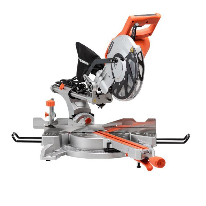 Пила торцювальна Tekhmann TMS-2425, 2400 Вт, 4000 об/хв, диск 255 мм, лазерний маркер, протяжка, пропил 75 мм