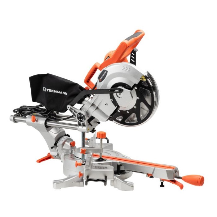 Пила торцювальна Tekhmann TMS-2425, 2400 Вт, 4000 об/хв, диск 255 мм, лазерний маркер, протяжка, пропил 75 мм