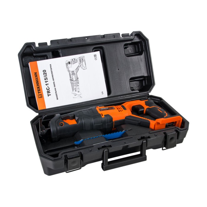 Сабельная пила аккумуляторная (электроножовка) Tekhmann TRC-115/i20, 20 В, маятниковый ход, кейс