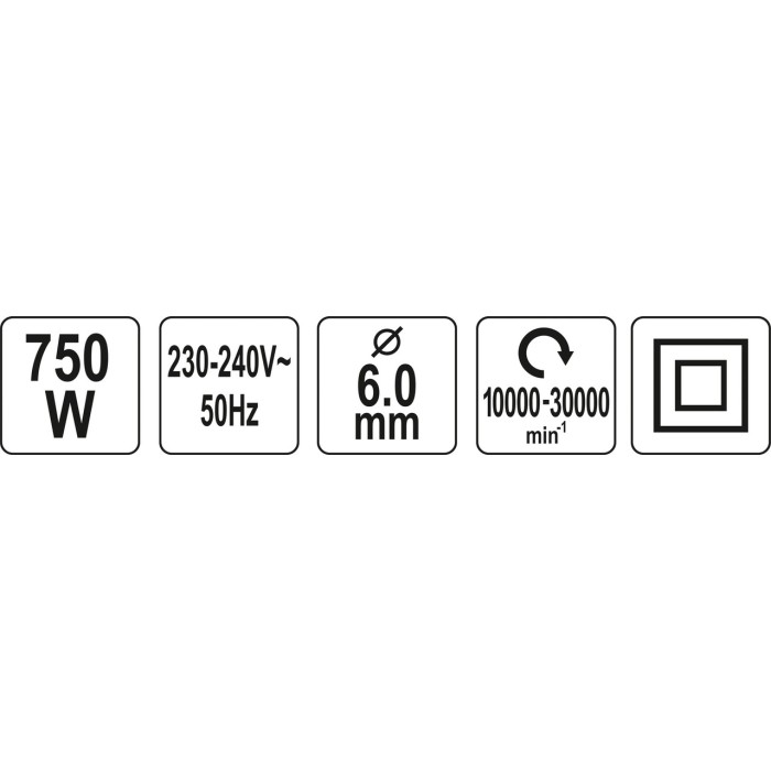 Шліфмашина пряма мережева YATO YT-82080, 750 Вт, шпинадель Ø 6 мм, 10000-30000 об/хв