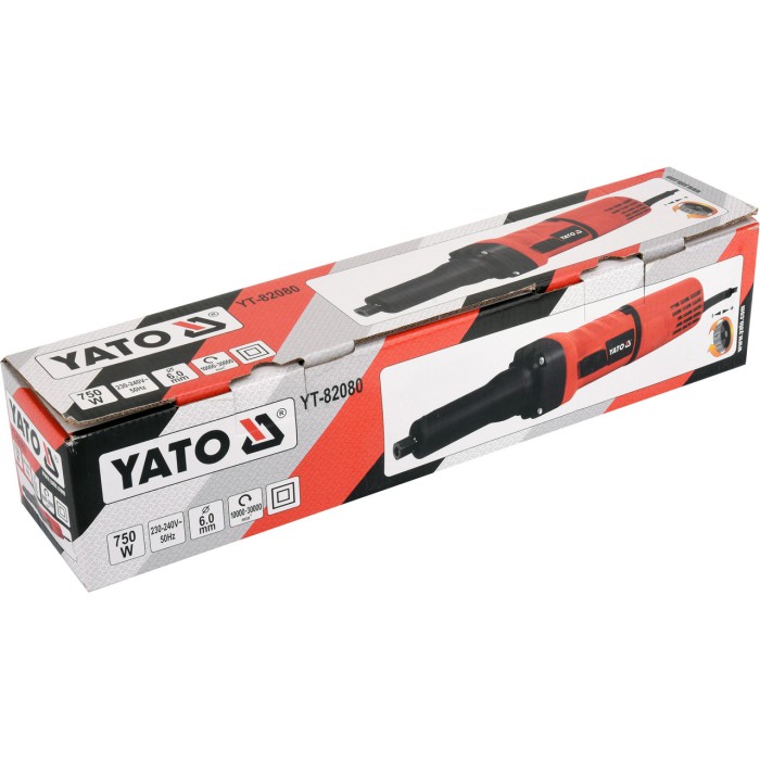 Шліфмашина пряма мережева YATO YT-82080, 750 Вт, шпинадель Ø 6 мм, 10000-30000 об/хв